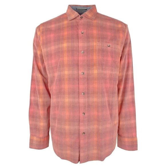 Tommy Bahama Men's Big & Tall 4XB Red Sail Coastline Cord Redwood Check Shirt - Picture 1 of 7